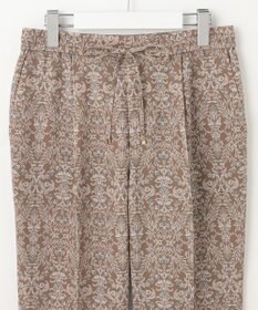 自由区 【洗える】ダマスクフローラルプリントテーパード パンツ