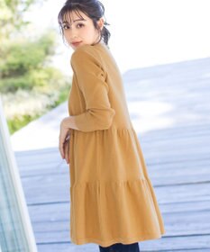 Tiaclasse L 【洗える】大人華やぐ2段ティアードニットチュニック