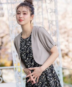 Tiaclasse 【洗える】大人華やかなノースリーブ花柄ワンピース