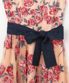 GRACE CONTINENTAL ローズ刺繍フレアドレス