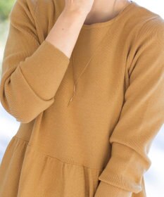 Tiaclasse L 【洗える】大人華やぐ2段ティアードニットチュニック