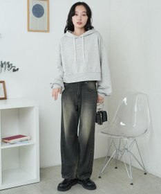 WEGO 配色ロゴデザインショートパーカー