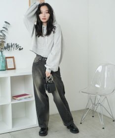 WEGO 配色ロゴデザインショートパーカー