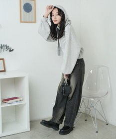 WEGO 配色ロゴデザインショートパーカー