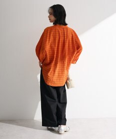 Green Parks シアーチェック７分袖シャツ