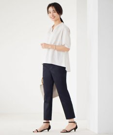 J.PRESS LADIES L 【洗える】シャンブレーサテン テーパード パンツ