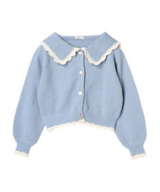 earth music&ecology フリルカラーカーディガン