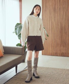 earth music&ecology ローゲージニットショートカーディガン