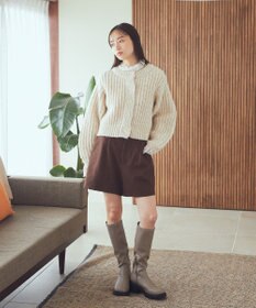 earth music&ecology ローゲージニットショートカーディガン