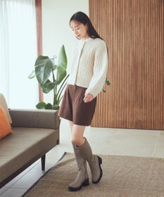 earth music&ecology ローゲージニットショートカーディガン