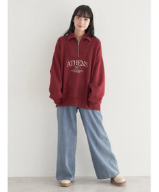 earth music&ecology ハーフジップロゴチュニック