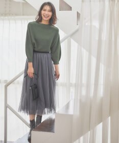 ANY 【ウエストゴム】チュールフレアースカート