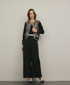 GRACE CONTINENTAL フラワープリントニットカーディガン