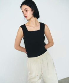 GRACE CONTINENTAL スクエアリブニットトップ