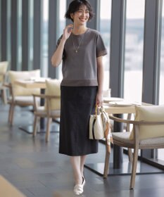 J.PRESS LADIES L 【人気素材】セルロースリネンストレッチ ナロー スカート