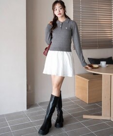 WEGO 【WEB限定/25年秋冬新作】別注USPOLOケーブルニットポロ