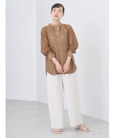 earth music&ecology レースバンドカラーシャツ