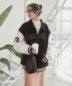 WEGO 【ユニセックス着用ITEM/SMLサイズ展開】メルトンワッペンスタジャン