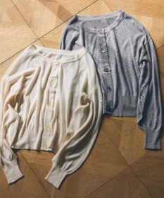 TOQUE 〈大草直子さんアドバイザー〉ウォッシャブルシルク×コットンニット ショートカーディガン