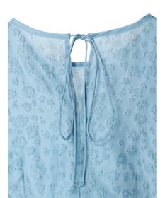 Green Parks パフスリーブジャガードペプラムブラウス