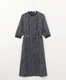 J.PRESS LADIES 【洗える】 スパンローンフラワー バンドカラー ワンピース