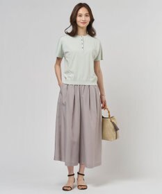 J.PRESS LADIES L エアリースパンボイル ガウチョ パンツ