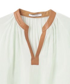 BEIGE， PAULINE / レザーコンビブラウス
