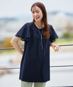 Tiaclasse 【UVケア・接触冷感】“あまラク” シフォンフレアスリーブカットソーチュニック