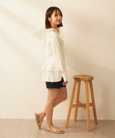 OP／FILA 【ocean pacific】フェイスガード付き バックフリル ラッシュガードパーカー