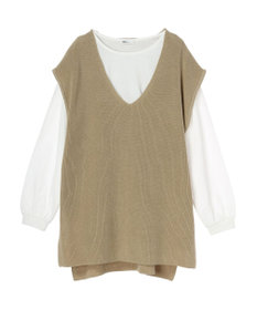 CRAFT STANDARD BOUTIQUE 【２点セット】片畦ニットベスト＋ロンＴＥＥ