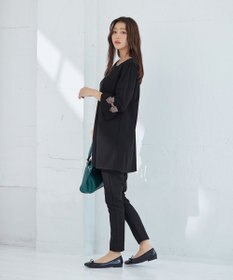 Tiaclasse 【洗える】グログランリボン付きフリル袖チュニック