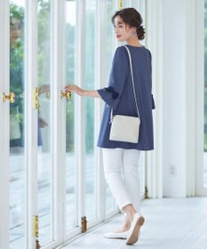 Tiaclasse 【洗える】グログランリボン付きフリル袖チュニック