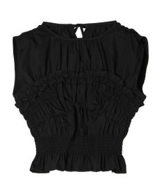 Green Parks シャーリングデザインコルセット風ブラウス