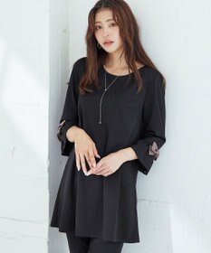 Tiaclasse 【洗える】グログランリボン付きフリル袖チュニック