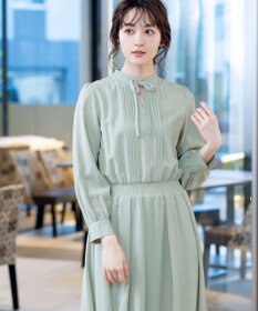 Tiaclasse L 【洗える】細リボンギャザーワンピース