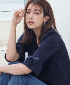 Tiaclasse 【洗える】グログランリボン付きフリル袖チュニック