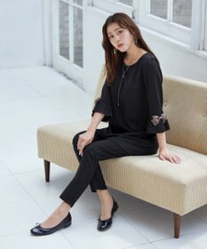 Tiaclasse 【洗える】グログランリボン付きフリル袖チュニック