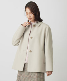 J.PRESS LADIES ショートビーバー ショート丈 ステンカラー コート ベージュ系