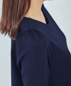 Tiaclasse 【洗える】グログランリボン付きフリル袖チュニック