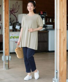 Tiaclasse リブ切替スカラップニットチュニック