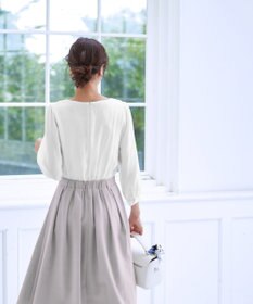 Tiaclasse 【洗える】ブラウスドッキングツイードワンピース