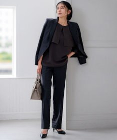 23区 L 【洗える】ストレッチジョーゼット ケープデザイン カットソー