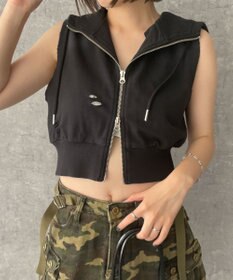 WEGO ヴィンテージウォッシュWジップN／Sパーカー