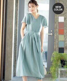 Tiaclasse 【洗える】大人上品なシアータックワンピース