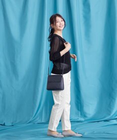 Tiaclasse L 【新色追加・洗える】パフスリーブ透かし編みニットカーディガン