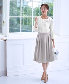 Tiaclasse 【洗える】ブラウスドッキングツイードワンピース