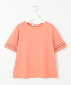 J.PRESS LADIES S 【接触冷感・UVケア】コンパクトコットンスムース 刺繍スリーブ カットソー