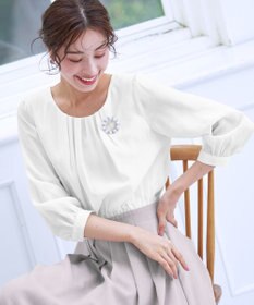 Tiaclasse 【洗える】ブラウスドッキングツイードワンピース