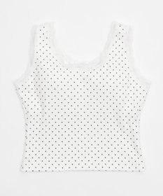 WEGO 【カップ付きインナー】ドット柄レースlカップインタンク