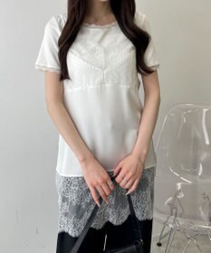 WEGO レース切替サテンキャミ